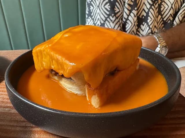 a plant-based francesinha at kong, lisbon
