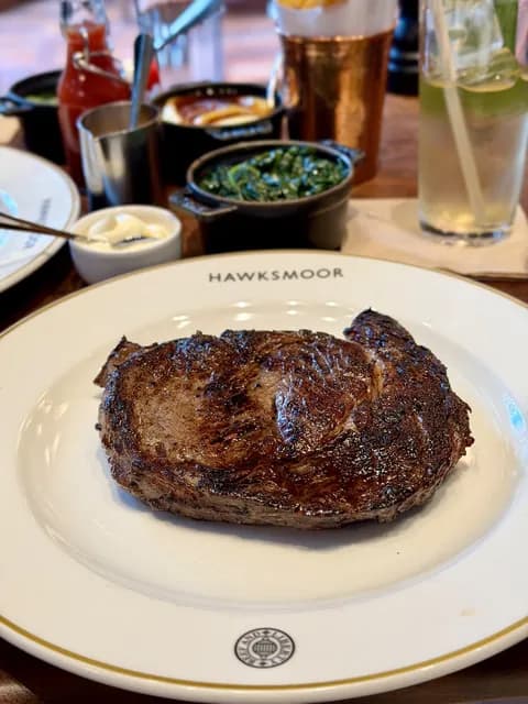 a steak at hawksmoor wood wharf, london