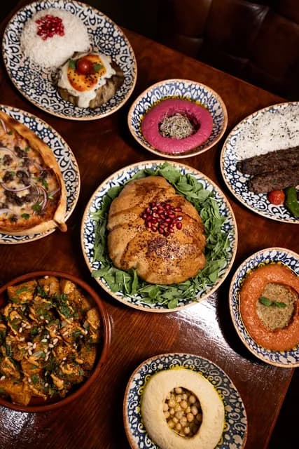 a mezze spread at fatoush lounge, madrid